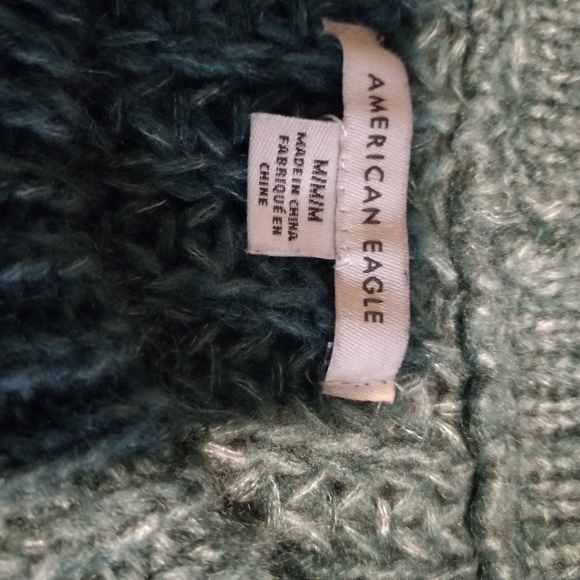 AMERICAN EAGLE Emerald Green Slouchy Crew Neck Sweater Size M - Picture 6 of 6